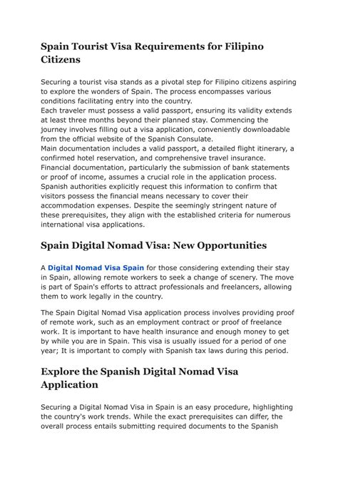 spain visa requirements for filipino citizens